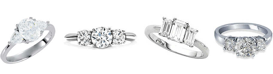 Examples of Three Stone engagement rings