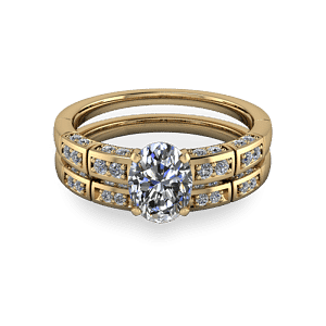 14kt diamond segmented wedding band