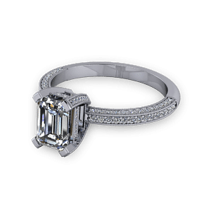 Vintage style emerald cut ring