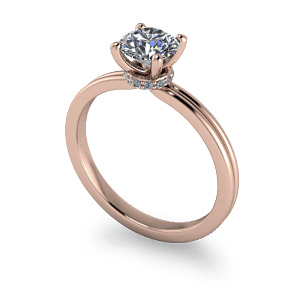 14kt rose gold solitaire with decorative setting