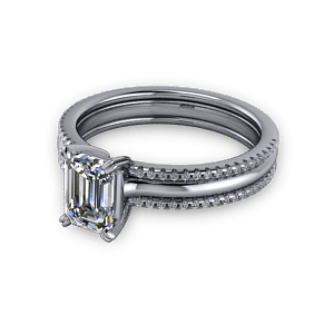 Multistrand emerald engagement ring