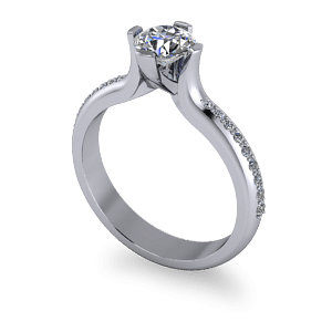 Elevated custom diamond ring