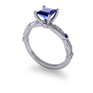 Sculptured sapphire ring