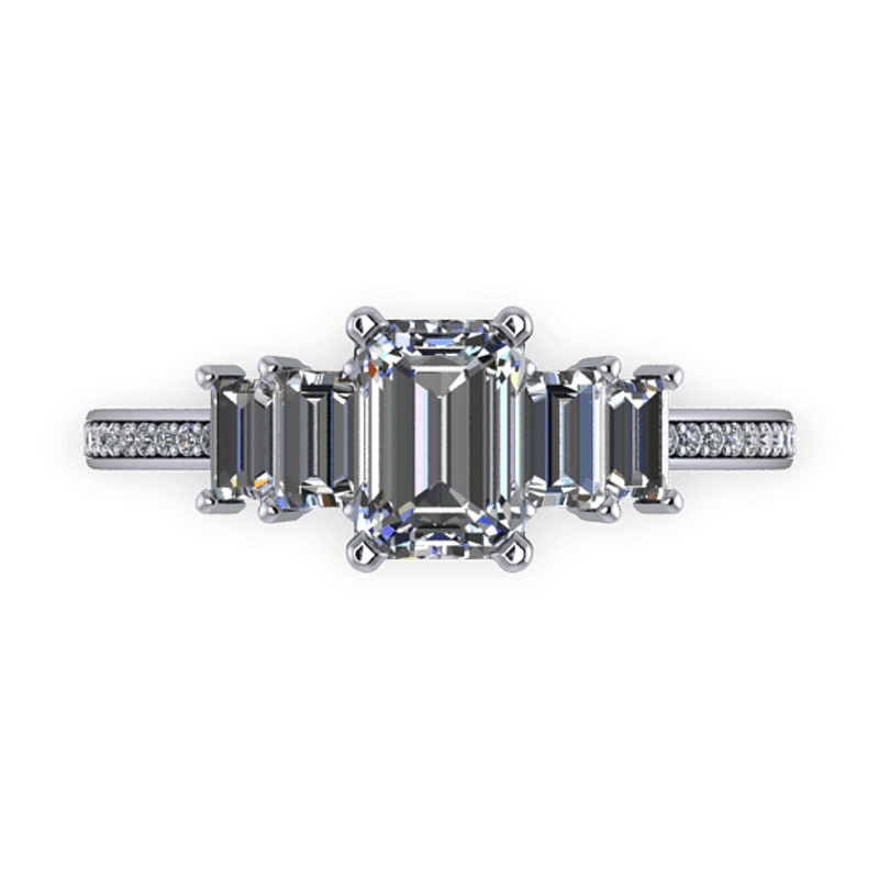 CUSTOM TRIANGLE WHITE DIAMONDS ETERNITY RING - Botier