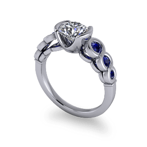 Contemporary sapphire and diamond ring