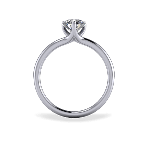 Contemporary three claw diamond ring