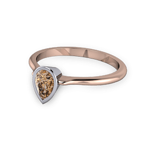 Pear shaped cognac diamond ring