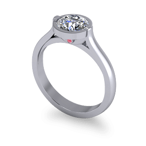 Engagement ring with peak stone