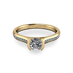Yellow gold diamond set bezel ring
