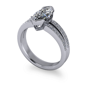 Marquise and princess cut diamond ring