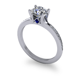 Diamond ring with hidden sapphire