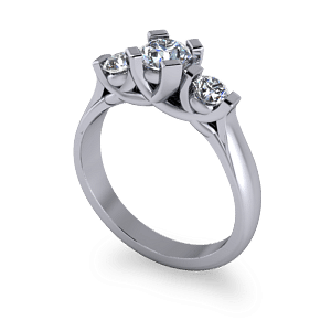 bold 3 stone commitment ring