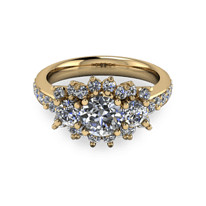 Gold trilogy halo ring