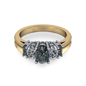 Black diamond mixed metal commitment ring