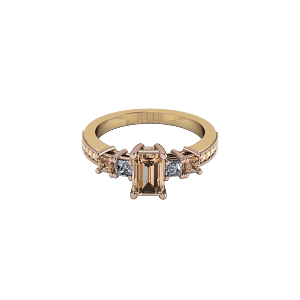 Vintage Marquise diamond halo engagement ring set