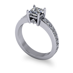 Contemporary princess cut diamond ring