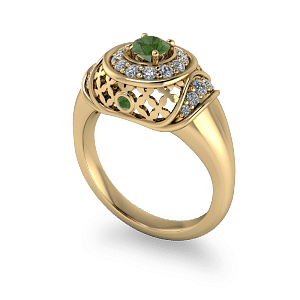 Arabian style vintage gold and peridot dress ring