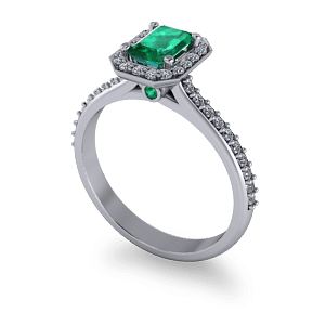 Beautiful emerald halo ring