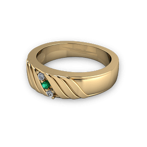 Yellow gold band with wrap detail