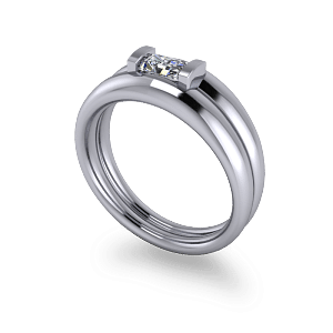 Moissanite commitment ring