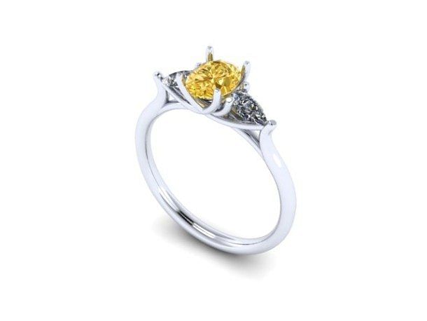 Yellow diamond three stone ring - Portfolio - Durham Rose