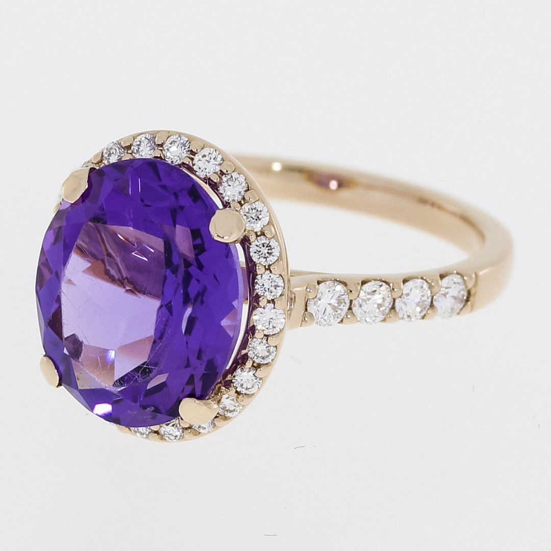 Amethyst Halo Cocktail Ring - Portfolio - Durham Rose