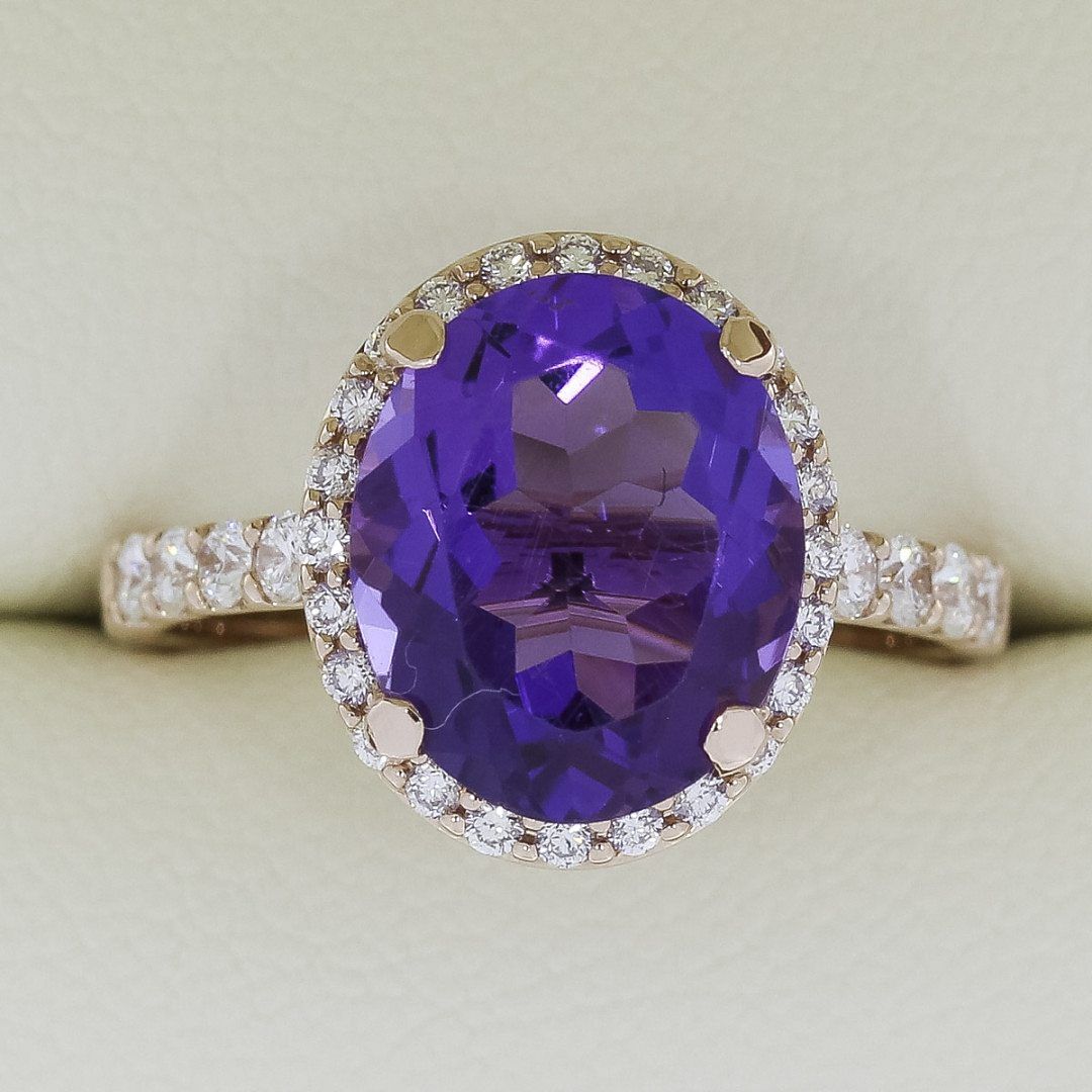 Amethyst Halo Cocktail Ring - Portfolio - Durham Rose