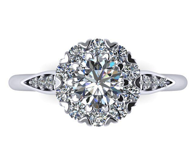 Contemporary Diamond Cluster Engagement Ring - Portfolio - Durham Rose