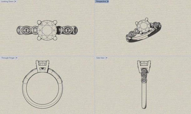 Rose Gold Vintage Engagement Ring with Milgrain Shoulders - Portfolio ...