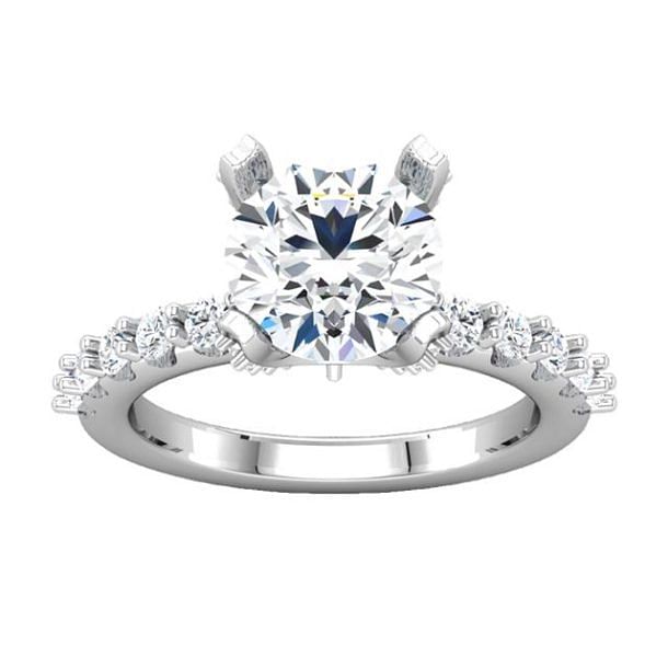 Round Brilliant Cut Engagement Ring With Diamond Shoulders - Portfolio ...