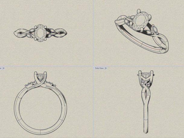 Organic Oval diamond crossover engagement ring - Portfolio - Durham Rose
