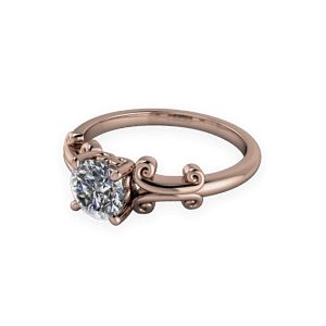 rose gold, bespoke ring, solitaire, single stone, diamond engagement ring.