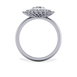 diamond, 18ct white gold, ballerina ring, multistone ring, bezel set
