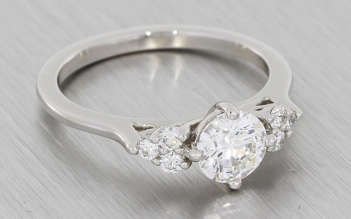 Beautiful Solitaire Engagement ring with Diamond side clusters Durham