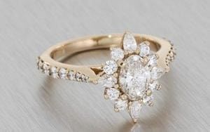 Stunning rose gold ballerina engagement ring with tapered shoulders - Portfolio