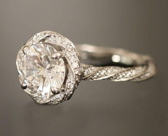 Twisted band engagement rings - Durham Rose