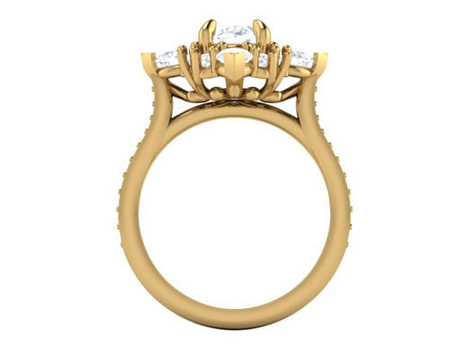 18ct yellow gold oval diamond ballerina ring - Durham Rose