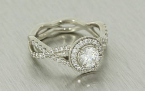 Vintage Inspired Diamond Halo Ring