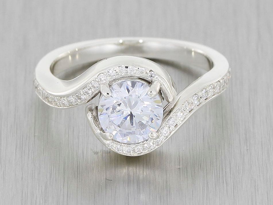 Diamond Set Custom Bypass Proposal Engagement Ring 1